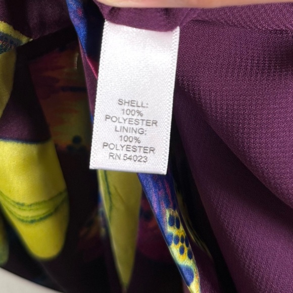 NWT Banana Republic Purple Floral Print Dress, Size 8 Tropical - Picture 8 of 9